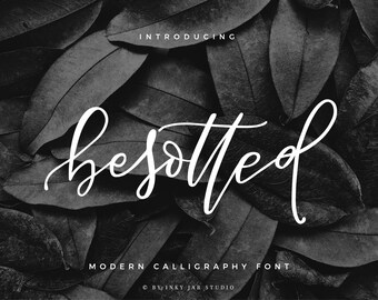 Besotted Modern Calligraphy Script / Calligraphy Font / Modern Calligraphy / Digital Font / Wedding Font / Invitation Font / Elegant font