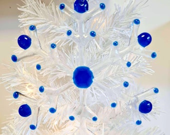 Handmade Glass Snowflake Christmas Hanging Ornament Decoration, Various Colours, Fused Glass, Unique Gift Decor for Home