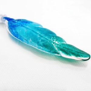 Glass Ashes Keepsake Feather, Choice of 3 mixed colours, Hanging Suncatcher Memorial Decoration, Pet dog, cat, rabbit, Cremation art image 6