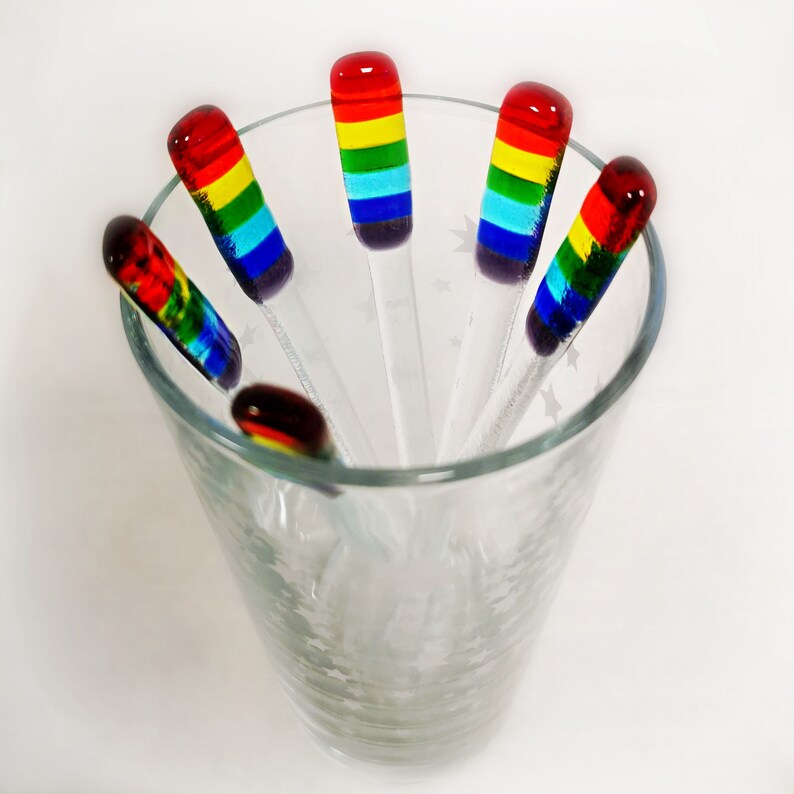 Rainbow Cocktail Stirrers Swizzlesticks Reusable for Drinks Etsy