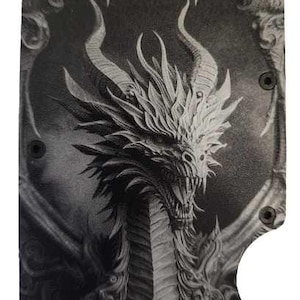 Cartera delgada de metal personalizada con RFID Dragon - Negra