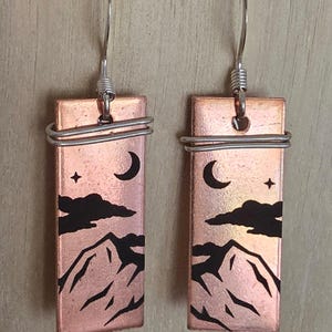 Copper Mountain Earrings with Sterling Silver Accents