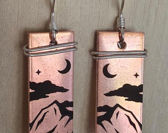 Copper Mountain Earrings with Sterling Silver Accents