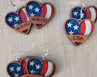 Heart Flag Earrings - 1 pair