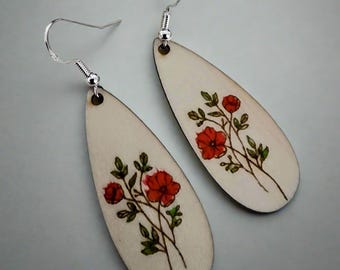 Line Drawn Floral Earrings