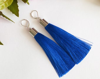 Macrame Tassel Earrings | Custom Color Options | Boho Fringe Earrings | Bridesmaid Gift