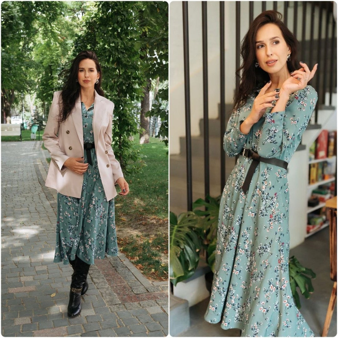 Teal Green embroidered - Pure Cotton 3-Piece Dress Set – Medium to 2XL