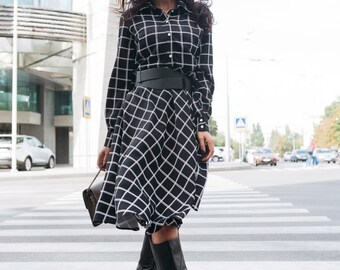 black and white dress with sleeves Zapakasa Women Black and White Patchwork Long Formal Dress with Pockets  V-Neck Satin Sheath Evening Dress with Slit main image 0
