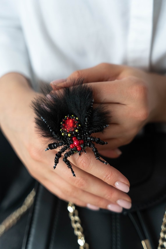 Crystal cheap spider brooch