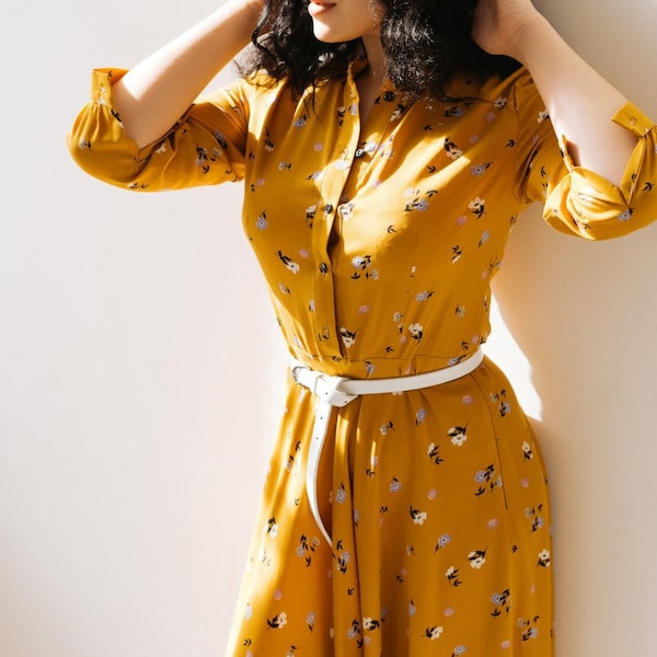 Fall For Floral Woven Midi Dress