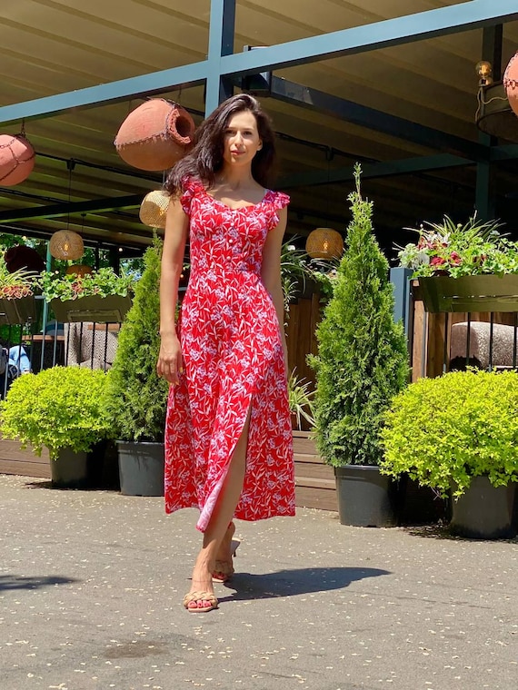 strapless open back dress MALI Open Back Maxi Dress in Red - Summer maxi Dress | Resort Wear