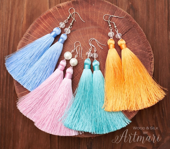 2024 Handmade Tassel Earrings Women Bohemian Dangle Earrings Fashion Jewelry  Silk Fabric Ethnic Vintage Girls Earrings Female - AliExpress