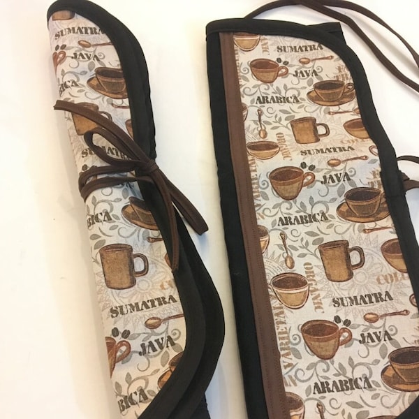 COFFEE PLACEMAT - coffee tablemat - coffee lovers gfit - teachers gift - coffee placemat - coffee lunch mat - roll up placemat - lunch mat