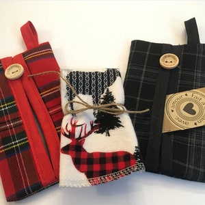 TISSUE CASE HANDKERCHIEF - tartan tissue case - tartan tissue cover - lumberjack tissue case - free handkerchief - zero waste product -