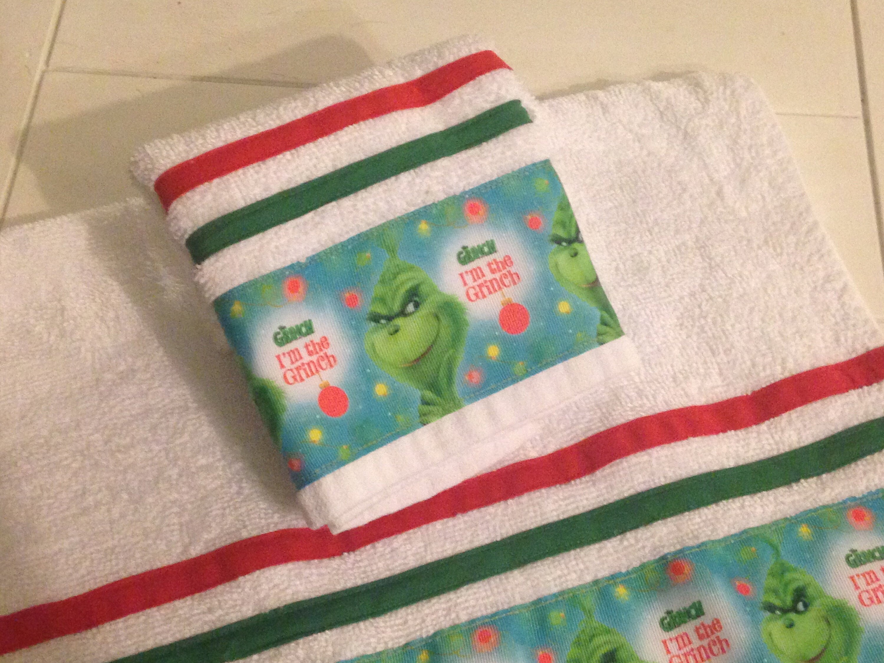 CHRISTMAS HAND TOWEL grinch hand towel bathroom hand towel Etsy
