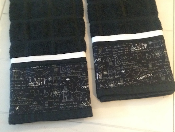 SCIENCE HAND TOWEL - chemistry hand towel - chemistry towel - bathroom hand towel - kitchen hand towel -