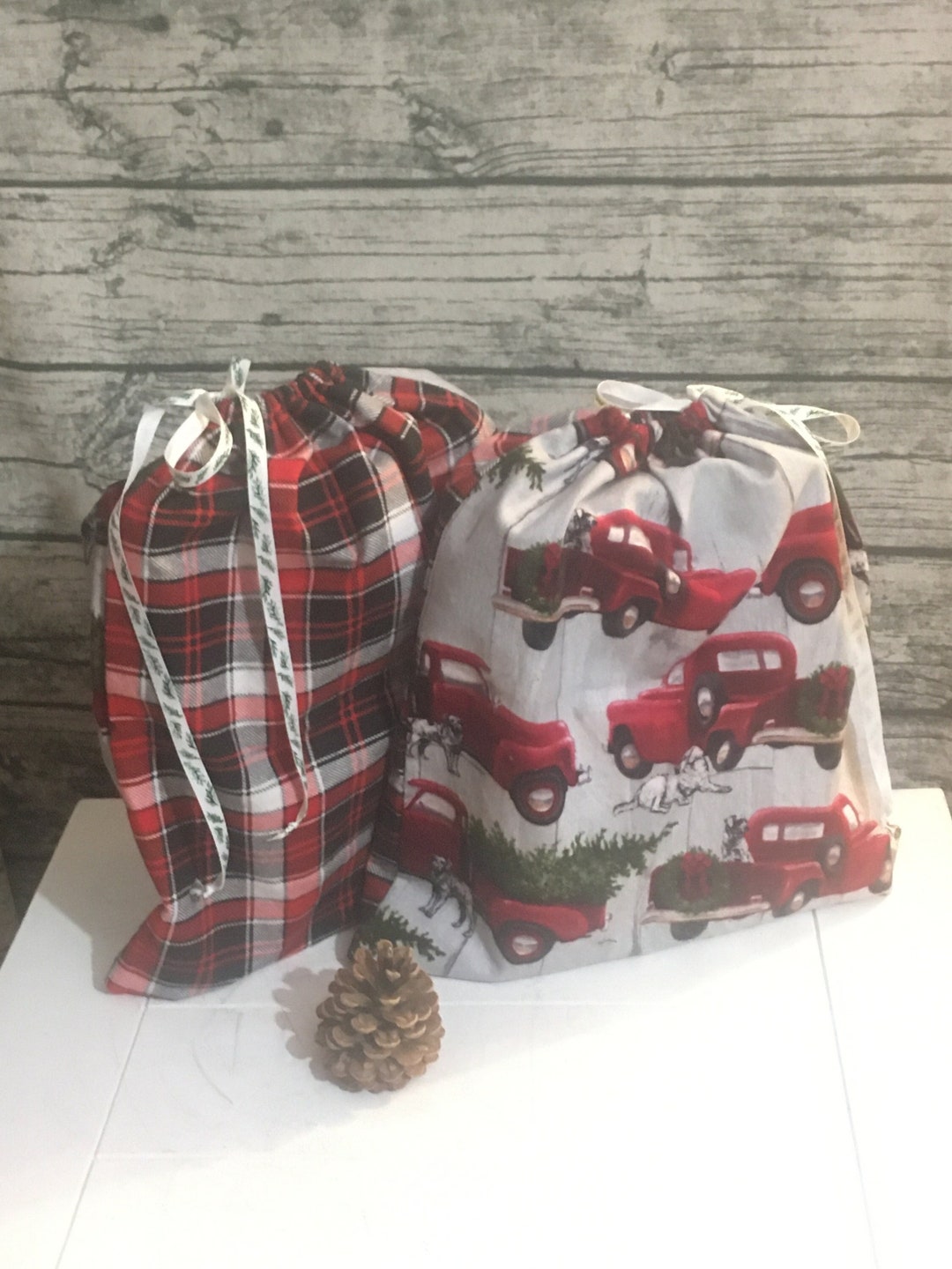 CHRISTMAS REUSABLE BAGS Christmas Gift Bags Reusable Gift Etsy