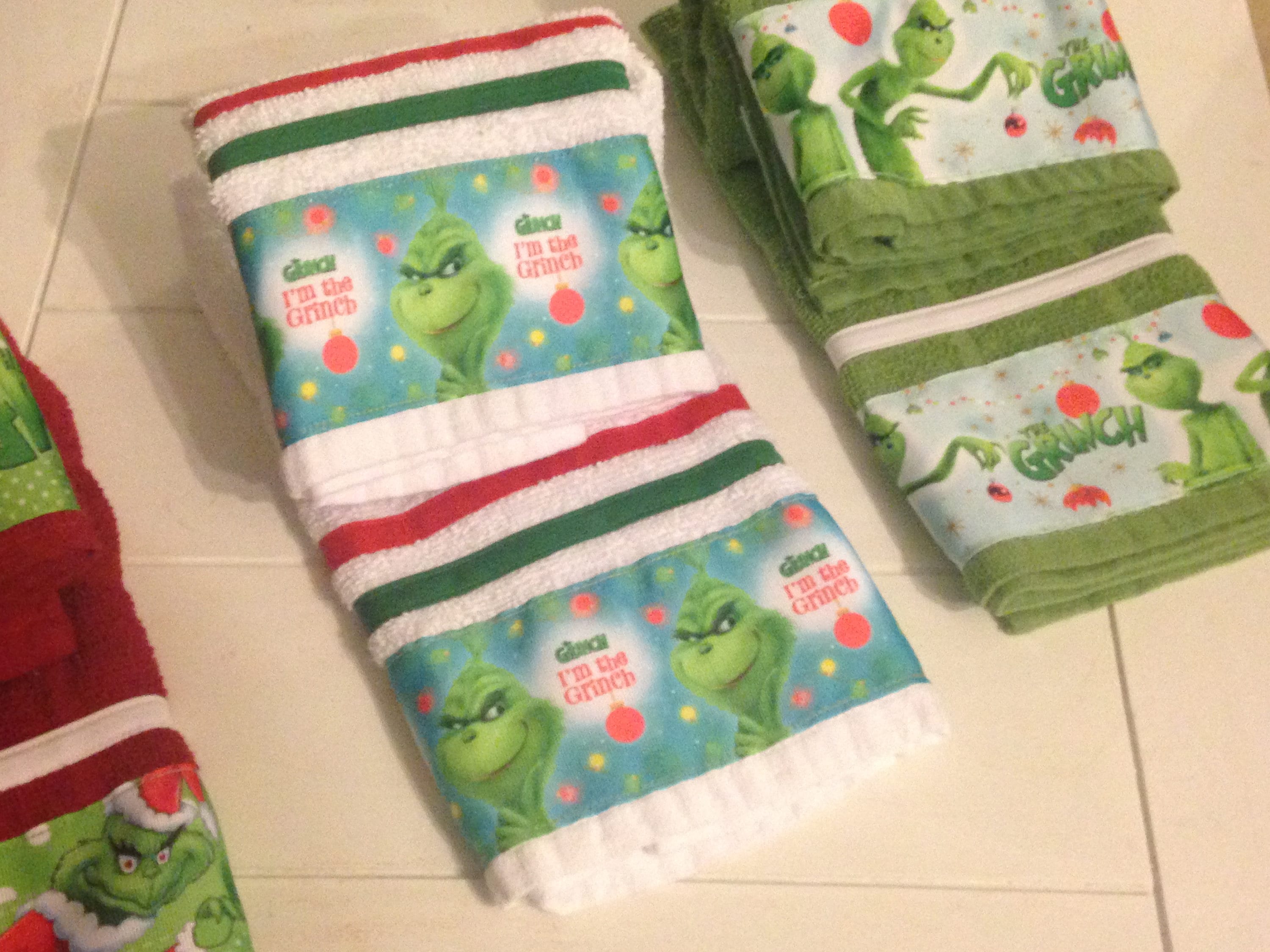 CHRISTMAS HAND TOWEL grinch hand towel bathroom hand towel Etsy