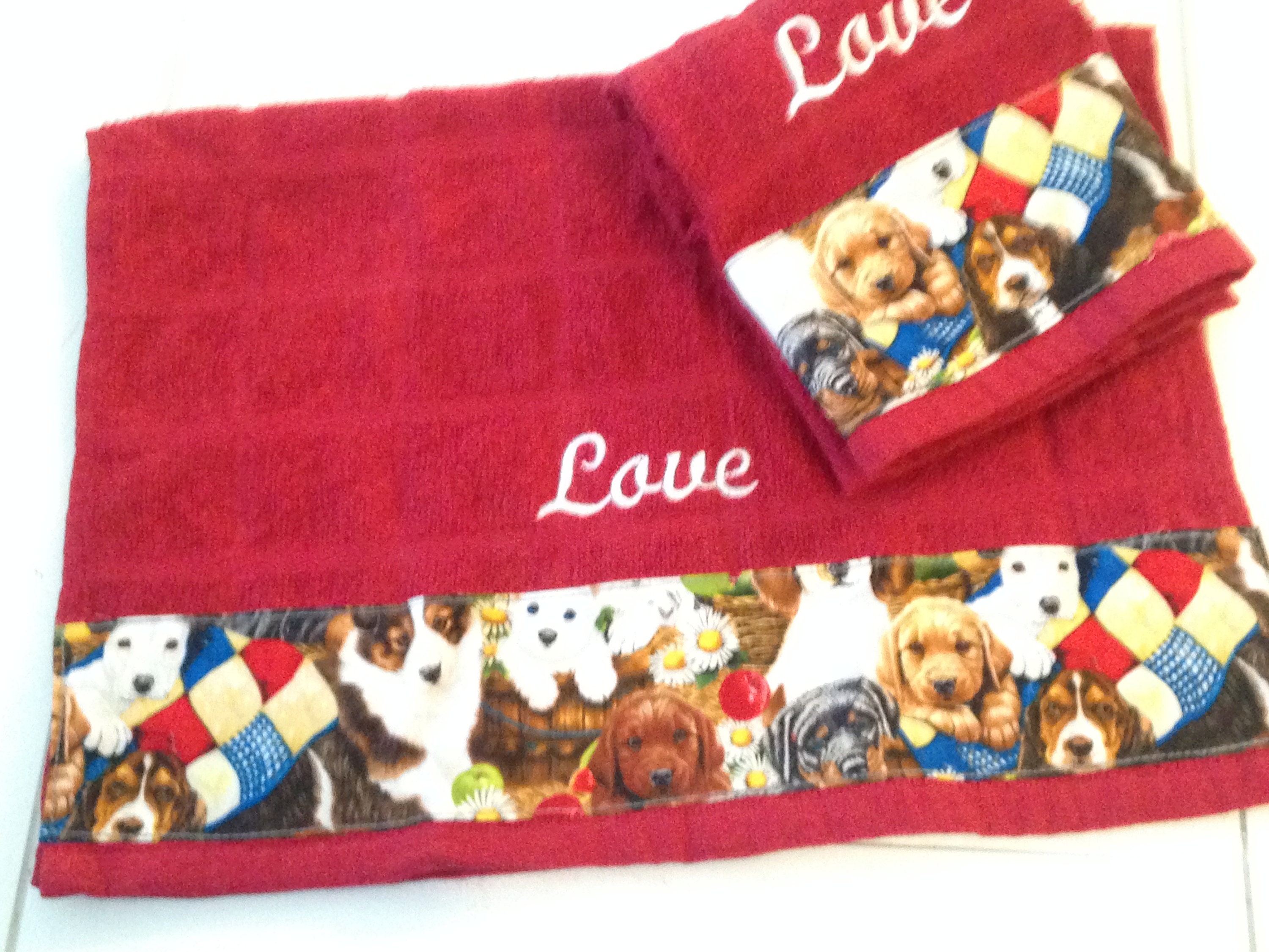 HAND TOWELS dog hand towel bathroom hand towel kitchen Etsy