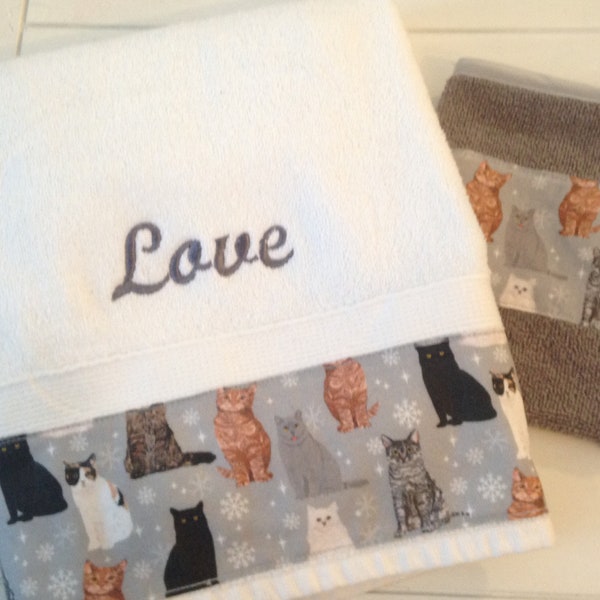 Kitty Bath Towel Set Etsy