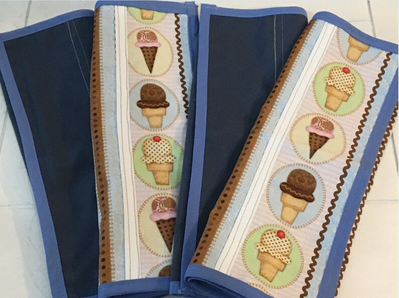 ICECREAM PLACEMAT SET ice cream placemat blue checkered tablecloth ice cream party decor ice cream lovers ice cream birthday decor image 5