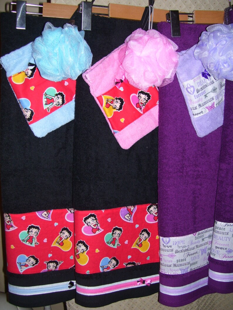 GIFT SET TOWELS betty boop design blue Etsy