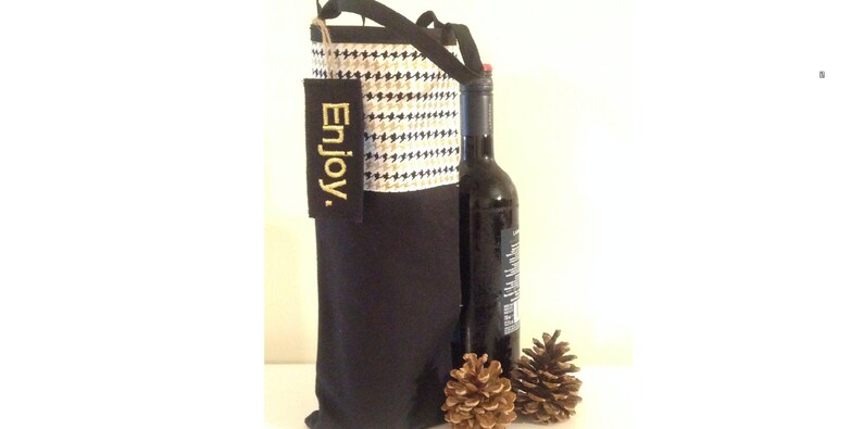 houndstooth pattern design - WINE GIFT BAG wine bag wine gift bag