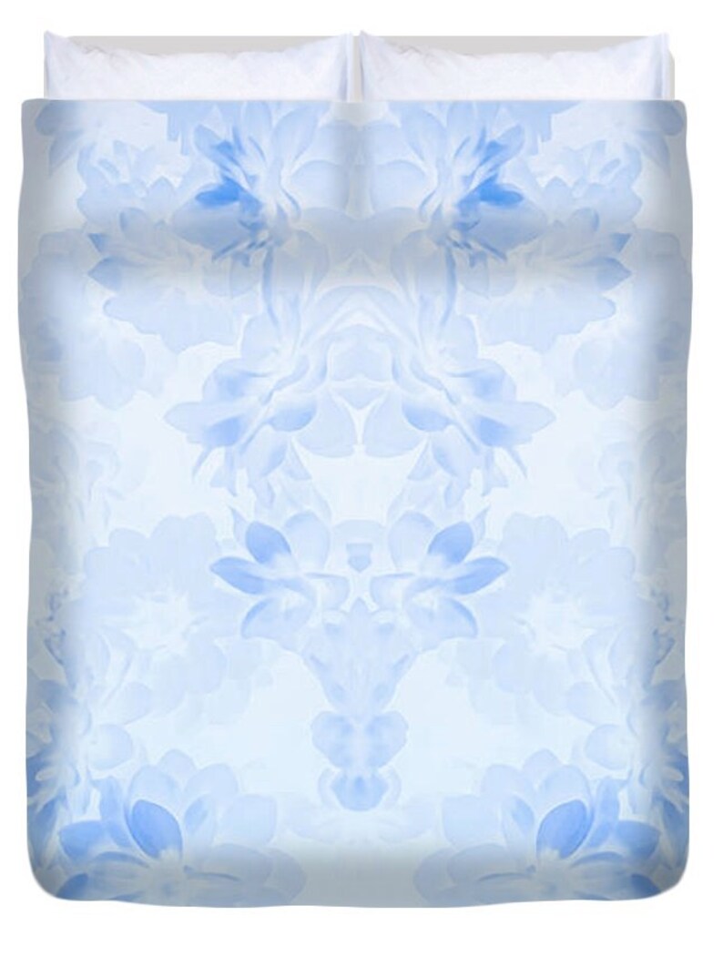 Unique Flower Blue Bed Duvetdesigner Floral Duvet Etsy