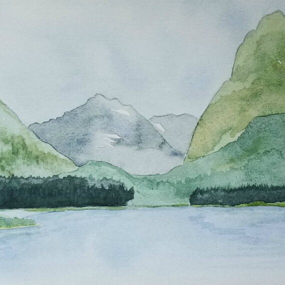 Montana Watercolor Painting Montana Gift Landscape Print Watercolor