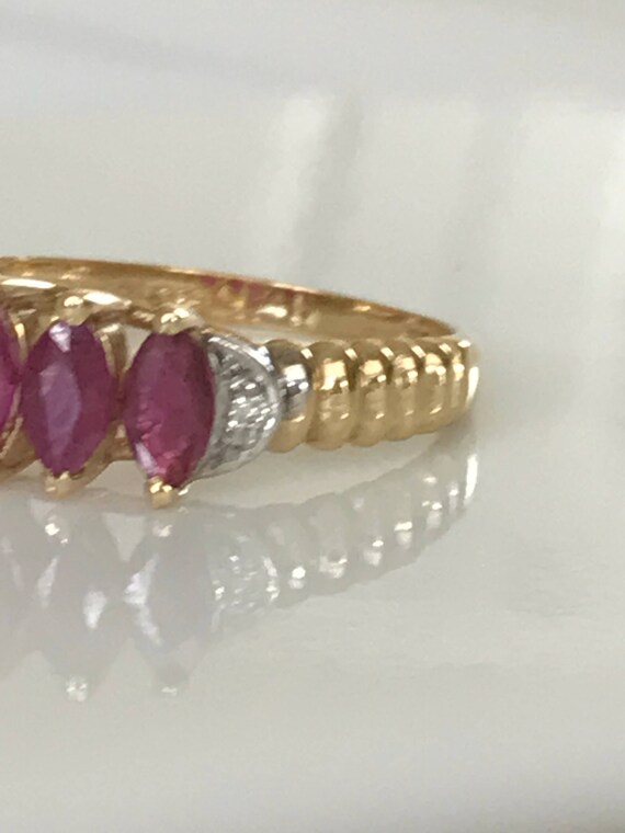 14k Ruby Yellow Gold Ring, July Birthstone Ring, … - image 8