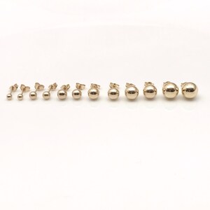 thumbnail image 2 of 14k Rose Gold Ball Stud Earrings – 3mm To 9mm Cute & Shiny Real Gold Pierced Earrings For Women Girls 2 of 3