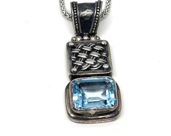 Blue Topaz Necklace Sterling Silver, December Birthstone, Gift For Women