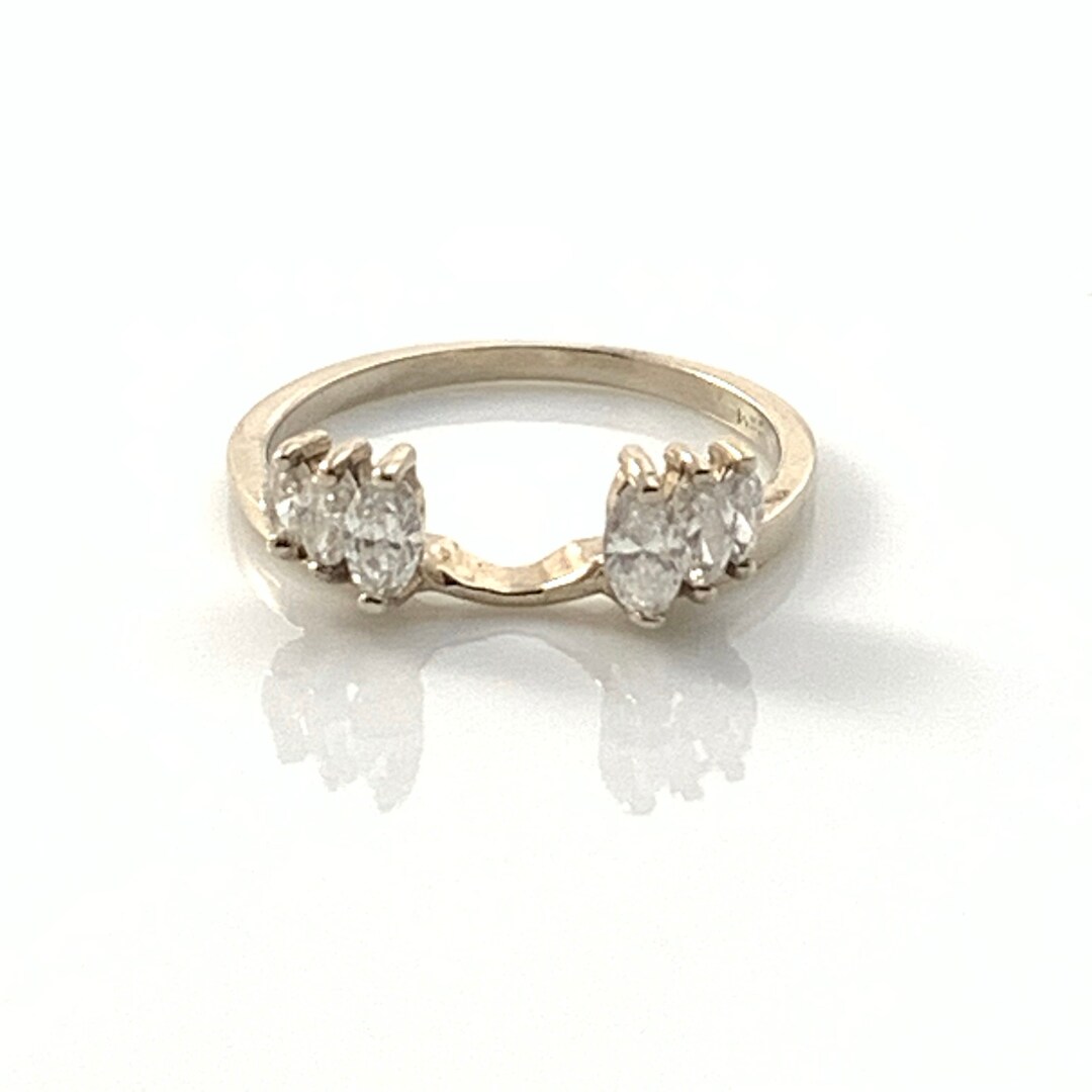 Diamond Wedding Ring Guard 14K Gold Wedding Ring Enhancer Etsy