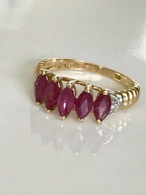 14k Ruby Yellow Gold Ring, July Birthstone Ring, … - image 7