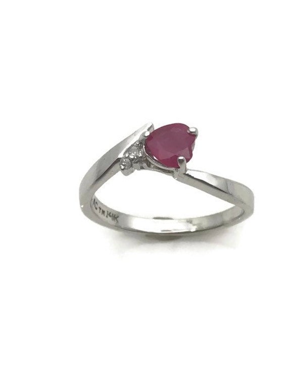 Dainty Ruby Engagement Ring, Natural Ruby Heart P… - image 7