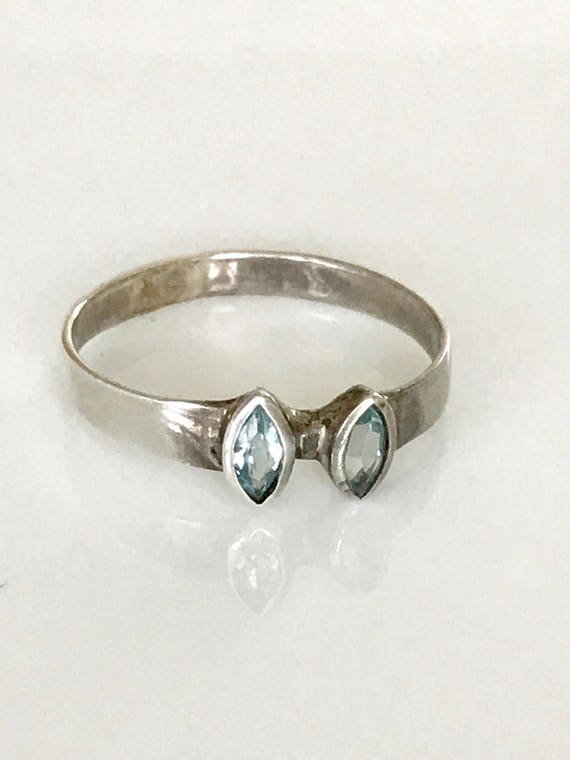 Sterling Stack Rings,  Silver Stacking Ring, Blue… - image 6