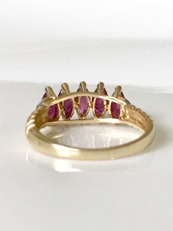 14k Ruby Yellow Gold Ring, July Birthstone Ring, … - image 10