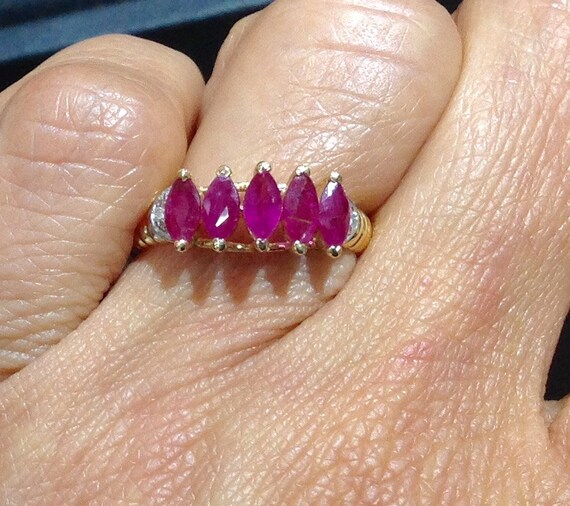 14k Ruby Yellow Gold Ring, July Birthstone Ring, … - image 4