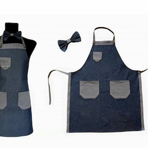 Denim Schürze mit Taschen / PERSONALISIERTE Schürzen Für Männer und Frauen / Barista-Schürze / Friseur-Schürze / Barkeeper-Schürze / Bestickte Schürzen