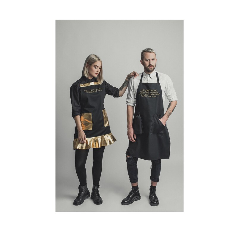 Sale Hairdresser Apron Apron With Logo Black Apron Cafe Apron Etsy