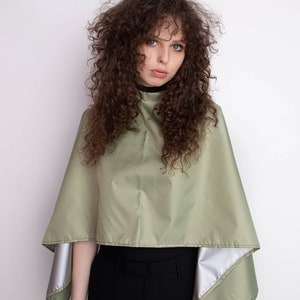 Mini nylon cape, makeup cape, short makeup comb out cape,  Make Up Salon Artist cape, Hair Styling Cutting Barber Cape Apron Bib for Clients