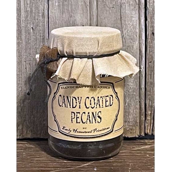 Primitive Candle, Country Candle, Rustic Candle, Candy Coated Pecans Scented Jar Candle
