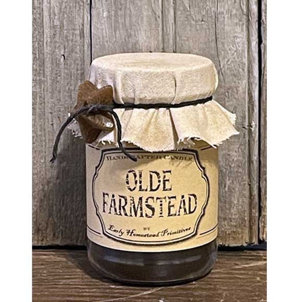 Primitive Candle, Country Candle, Rustic Candle, Olde Farmstead Scented Jar Candle