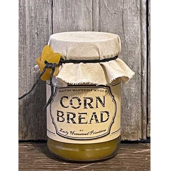 Primitive Candle, Country Candle, Rustic Candle, Corn Bread Scented Jar Candle
