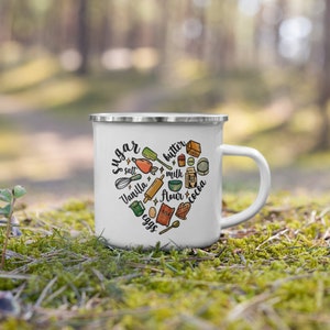 Bäckerei Loving Kaffee Emaille Becher, Emaille, Camping, Bäckerei, Bäcker, Love Baking, Backgeschenke, Backwaren,