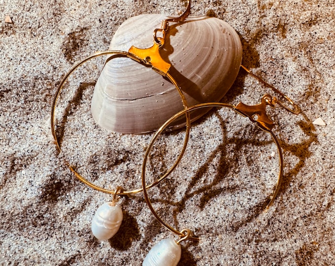 Freshwater Pearl Hoops