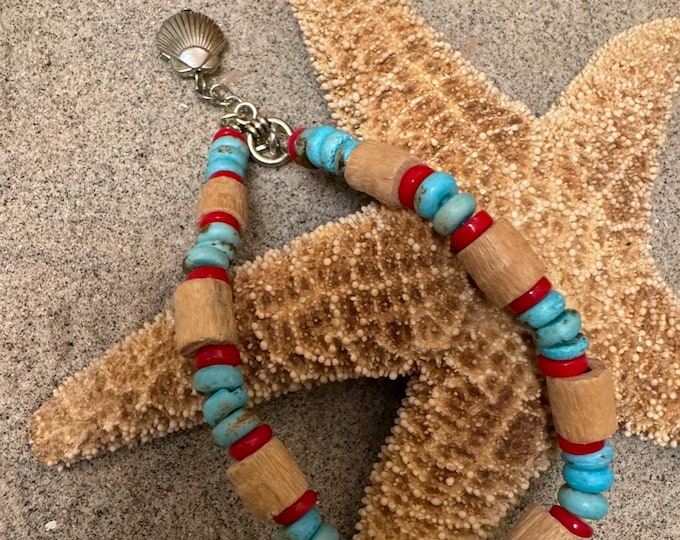 Red White and Nautical Bracelet