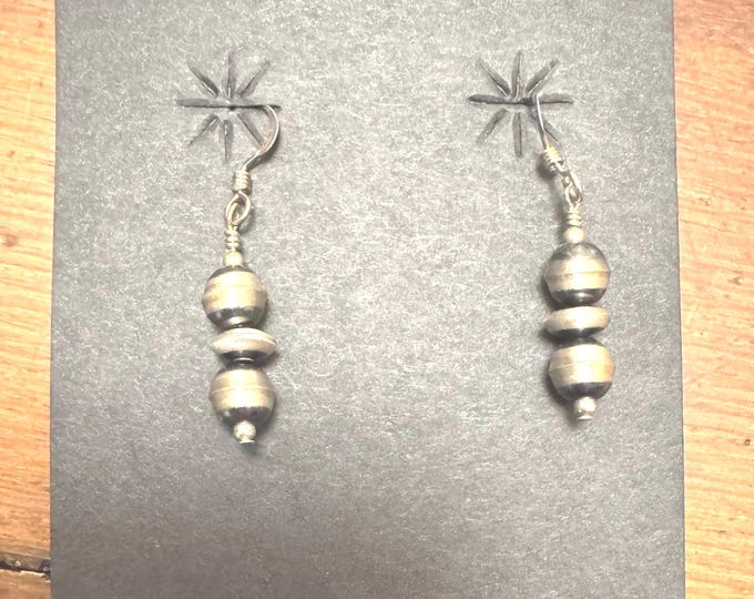 Three Bead Navajo Pearl Earrings