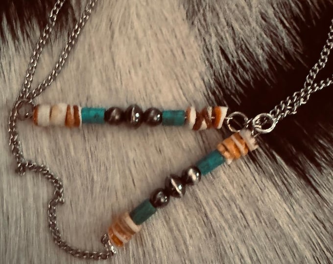 Spiny Turquoise and Navajo Pearl Necklace