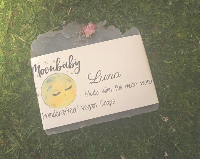 Luna Handmade Activated Charcoal Vegan and Organic Soap made with Moon Water